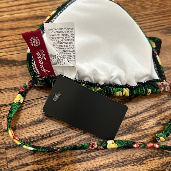 Guess NWT medium green floral triangle string bikini - Picture 6 of 7